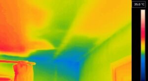 Thermal scan showing a cold spot behind a wall